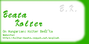 beata kolter business card